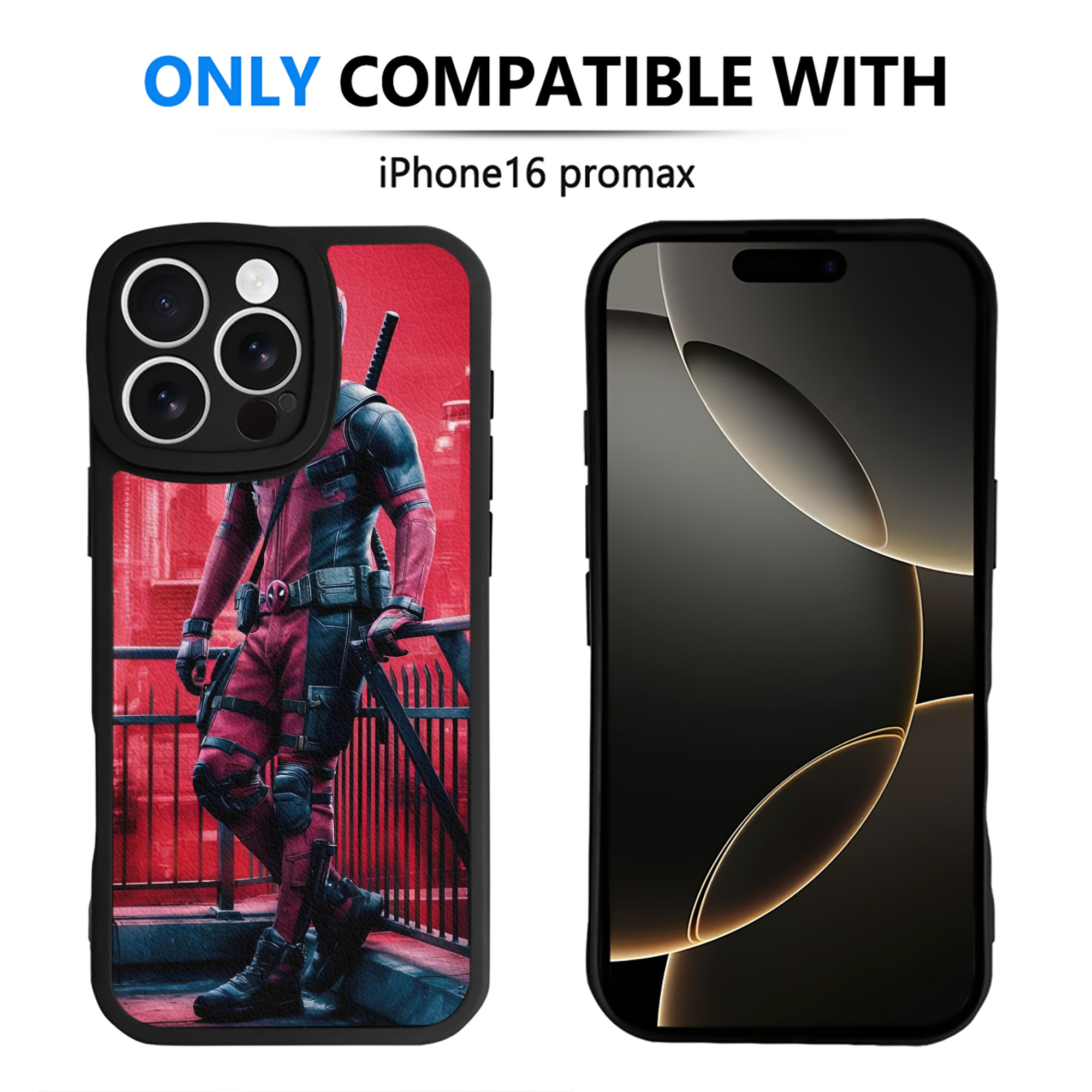 （画像用） Deadpool デッドプール 【iPhone 16シリーズ対応】シリコンスマホケース（レザー調） 材質：シリコン